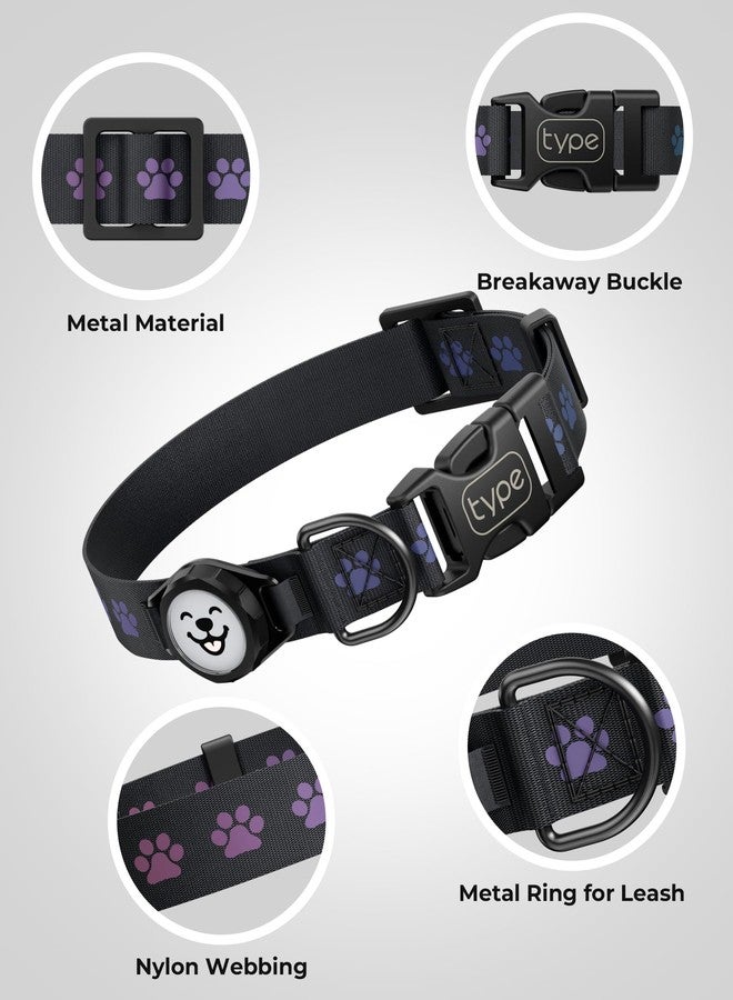 typecase Dog Collar with Airtag Holder, IP67 Waterproof Reflective AirTag Dog Collars for Medium & Large Dogs, Adjustable Pet Collar with Twist-Lock Holder & Green Glow for Night (XL, 18.1"-27.95", Black) - Image 5